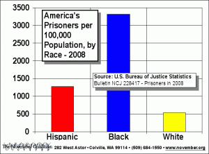 Percentage of people incarcerated in America